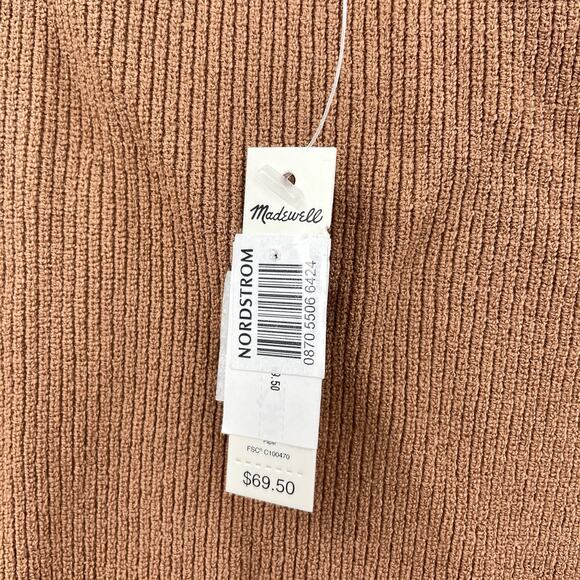 Madewell Top Womens XS Tank Bradbury Sweater Square Neck Brown NWT - Picture 5 of 7